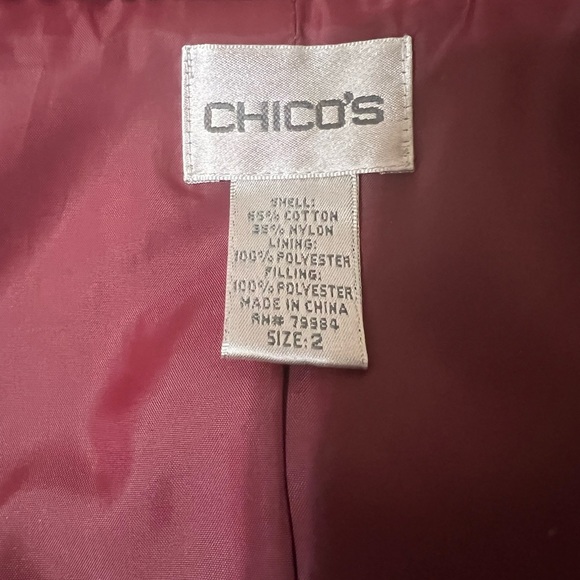 Chico's Quilted Vest in Rich Burgundy - Picture 4 of 4